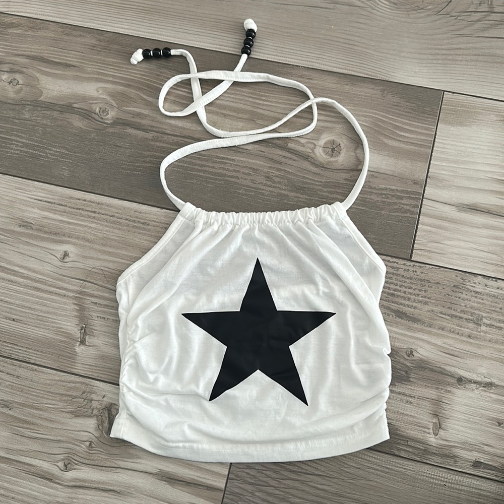 White Halter Crop Top